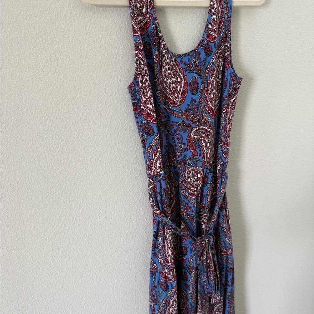 Spring Dress Talbots Blue and Pink Paisley Maxi Dress - Picture 3 of 9